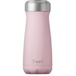 S'well Bouteille d'eau de voyage en acier inoxydable – 470 ml – Topaze rose – Triple couche isolée sous vide – Garde le café, le thé et les boissons froides pendant 24 heures et chaudes pendant 12