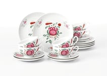 Seltmann Weiden 4052212141794 Service à thé 18 pièces avec tasse à thé 0,22 l, soucoupe 16 cm, 6 assiettes à petit-déjeuner 19 cm, porcelaine