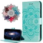 MRSTER Cuir Premium Coque pour Samsung Galaxy Note 10+, [Stand Support] [Porte-Cartes de Crédit] [Fermeture Magnétique] Portefeuille Étui Housse pour Samsung Galaxy Note 10+ Plus. LD Mandala Green