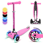 Fun Pro ONE Trottinette Enfant à 3 Roues, Trottinettes Enfant Garçons et Filles de 3 à 6 ans, Direction par Gravité, Trotinette Enfant, Roues Lumineuses LED, Mini Patinette Pliable Réglable en Hauteur