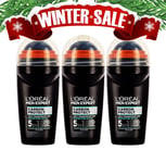 L'Oreal Men Expert Carbon Protect Roll-On Deodorant 50ml 3-Pack