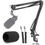 K669 Microphone Boom Arm Mic Stand, Mic Cover Foam Mic Windscreen Compatible with FIFINE K669 669B USB Microphone to Recording&Streaming by YOUSHARES