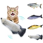 Realistic Plush Simulation Electric Doll Fish, Funny Interactive Pets Chew Bite Supplies for Cat/Kitty/Kitten Fish Flop Cat Toy Catnip Toys - Perfect for Biting, Chewing and Kicking