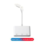 Blue Type-C Card Reader Adapter for Apple Phones Compatible with TFSD Camera and CF Connection 25x22cm