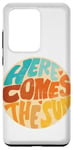 Coque pour Galaxy S20 Ultra Here Comes the Sun Femmes Hommes Cute Sunshine Graphic Retro Art