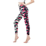 YHWW Leggings,Leggings léopard Femmes Leggings imprimé léopard Printemps et Automne Pantalon Haute élasticité Leggins Taille Haute Legging élastique, Camouflage Rose, XXL