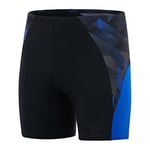 Speedo Eco Endurance+ Splice Mid Jammers de natation Homme, Noir/Blue Flame/Usa Charcoal, XXS