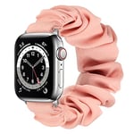 Tasikar Elastic Scrunchies Compatible with Apple Watch Strap 41mm 40mm 38mm 45mm 44mm 42mm, Women Soft Pattern Printed Fabric Straps for iWatch Series 8 7 6 5 4 3 2 1 SE (42mm/44mm/45mm, Pink, L)