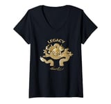 Womens Bruce Lee Legacy Gold Dragon V-Neck T-Shirt