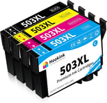 Hookink 503XL Cartouches d'encre Compatibles avec Epson 503 XL pour Expression Home XP-5200 XP-5205 XP5200 XP5205 Workforce WF-2960 WF-2965 WF2960 WF2965 WF-2960DWF WF-2965DWF (Lot de 4)