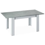 Table a manger Extensible décor béton et blanc Artik - 78 x 140-190 x 90 cm Pegane