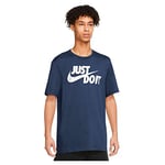 Nike Men's Shirt M NSW Tee Just Do It Swoosh, Midnight Navy/White, AR5006-410, XL