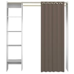 Symbiosis Tom Armoire 1 Colonne, Blanc avec Rideau Taupe 123/160x50x182 cm