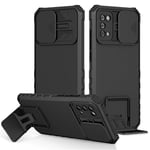 Coque pour Samsung Galaxy A31 / A51, Protection de la Caméra Étui avec Lentille Coulissante Couverture, 360 Degres Full Body Armor et Antichoc Protecteur bumper Support stéréo Housse Étui-Noir