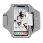 Brassard de Sport avec Airpods clé de Voiture Poche Zippée,Brassard de téléphone résistant à l'eau pour iPhone 15/14/14 Pro Max/13 Pro/12 Pro Max/XR/XS Smartphone Running Brassard 6.8" pour Jogging