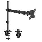 KOORUI Single Arm Monitor Mount for 13-27 Inch Flat & Curved Screen, Height Adjustable, Rotatable Tilt, VESA 75 x 75 mm or 100 x 100 mm, Increased Load Capacity of 22.1 lbs