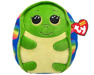 Ty Squishy Beanies – Shruggie la Tortue Arc-en-Ciel – Coussin en Peluche Doux avec Yeux Jaunes Scintillants – Idée Cadeau pour Grands et Petits – 33 cm – T39361