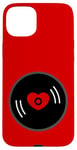 Coque pour iPhone 15 Plus disque vinyle vintage cœur album rouge valentines mignon rétro