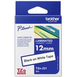 Ruban encreur Brother TZe, tz TZe-231 Couleur de ruban: blanc Couleur de police:noir 12 mm 8 m