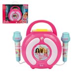 Barbie Bluetooth Karaoke Speaker With Lights And Two Wired Microphones