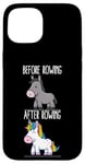 Coque pour iPhone 15 Avant et après Rowing Unicorn Rower