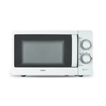 Tower T24042WHT 20L 800W Manual Microwave in White, 6 Heat Settings, Mirror Door