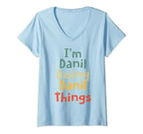 Womens I'M Danil Doing Danil Things Personalized Danil Birthday V-Neck T-Shirt