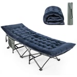 Maisonchic - Matelas de Camping Inclinable en Velours Cristal Matelas de Couchage avec 4 Sangles de Fixation Poche de Fixation de Lit 190x70x7 cm