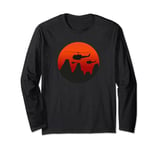 UH-1 Huey Retro Helicopter Vintage Sunset Vietnam Chopper Long Sleeve T-Shirt