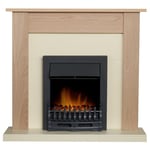 Adam Southwold Fireplace in Oak & Cream with Blenheim Electric Fire in Black,...