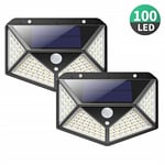 Choyclit - Lampe Solaire Extérieur【Version Puissante 2 Pack】100 led 2200 mAh éclairage Extérieur étanche 270° lumière Solaire Détecteur de Mouvement