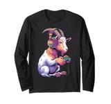 Goat Stuffed Animal Goat Costume Kids Headphones Video Game Long Sleeve T-Shirt