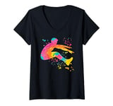 Womens Long Jumper Colorsplash Long Jumping Kids Long Jump V-Neck T-Shirt