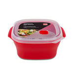 Good 2 Heat Plus Microwave Steamer with Removable Steamer Tray, 2.6L, Red, BPA Free and Dishwasher Safe