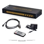 KanaaN HDMI 2.0 Matrice PS5 Switch Splitter 1X2 |1X4 4K/1080p | Supporte PS5, Notebook, Mémoire EDID, CEC, Daisy Chain, SP14HS, Dolby 5.1 / Dolby-TrueHD etc. | Amplificateur de distribution pour projecteur, TV HD (HDMI 2.0 Matrice 4x2)