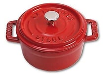 3272341010063 Staub Mini Round Cast Iron Pot - 250 ml, Red STAUB