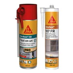 SIKA - Mousse polyuréthane expansive - Usage tous sens - Expansion 20L - 250ml - Blanc + Mastic acrylique pour joints et fissures - Spécial maçonnerie, portes, fenêtres - Int & Ext - Blanc - 300ml