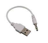 DC 3.5MM à USB Chargeur d'alimentation Cordon de transfert de données de synchronisation pour iPhone iPod Shuffle 2ème génération (Blanc)