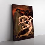 Big Box Art William Adolphe Bouguereau Dante and Virgil in Hell Canvas Wall Art Print Ready to Hang Picture, 76 x 50 cm (30 x 20 Inch), Multi-Coloured