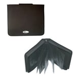 Binary 400 CD DVD Black Leather look Carry Case Organiser wallet