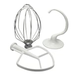 Kitchenaid Stand Mixer Original 5QT Flat Beater, Wire Whisk And Dough Hook.