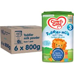 6 x 800g Cow & Gate Toddler Milk 3 Fortified Milk Drink From 1 Year