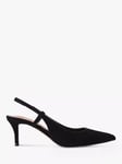 Kurt Geiger London Belgravia Suede Slingback Court Shoes, Black