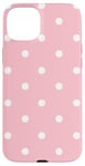 iPhone 15 Plus Polka Dot Pattern Pink And White For Women Girls Polka Dots Case