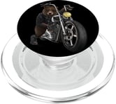 Grizzly Bear Riding Chopper Moto PopSockets PopGrip pour MagSafe