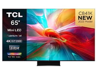 TCL C841K 65-inch Television, Mini LED, HDR 2000 nits, Quantum Dot, Full Array Local Dimming, IMAX Enhanced, 144Hz VRR, Dolby Vision & Atoms TV Powered by Google Black