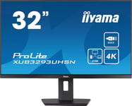 Prolite XUB3293UHSN-B5 31,5"" IPS LED Monitor 4K UHD HDMI DP USB3.0 USB-C 65W LAN KVM-Switch Slim-Line ecran pc