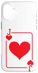 Coque pour iPhone 16 Plus Jeu de cartes Jack of Hearts - Costume d'Halloween - Rouge