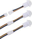 3 Pièces Commutateur de capteur Infrarouge PIR 110 V/220 V, Mini détecteur de Mouvement Infrarouge pour Installation intérieure