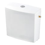 Wirquin 50717359 Réservoir d'eau pour wc Reviso bas en plastique avec kit de chasse d'eau complet économie d'eau, blanc